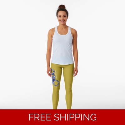 Leggins Gold Classic Original White & Blue side Logo TOS